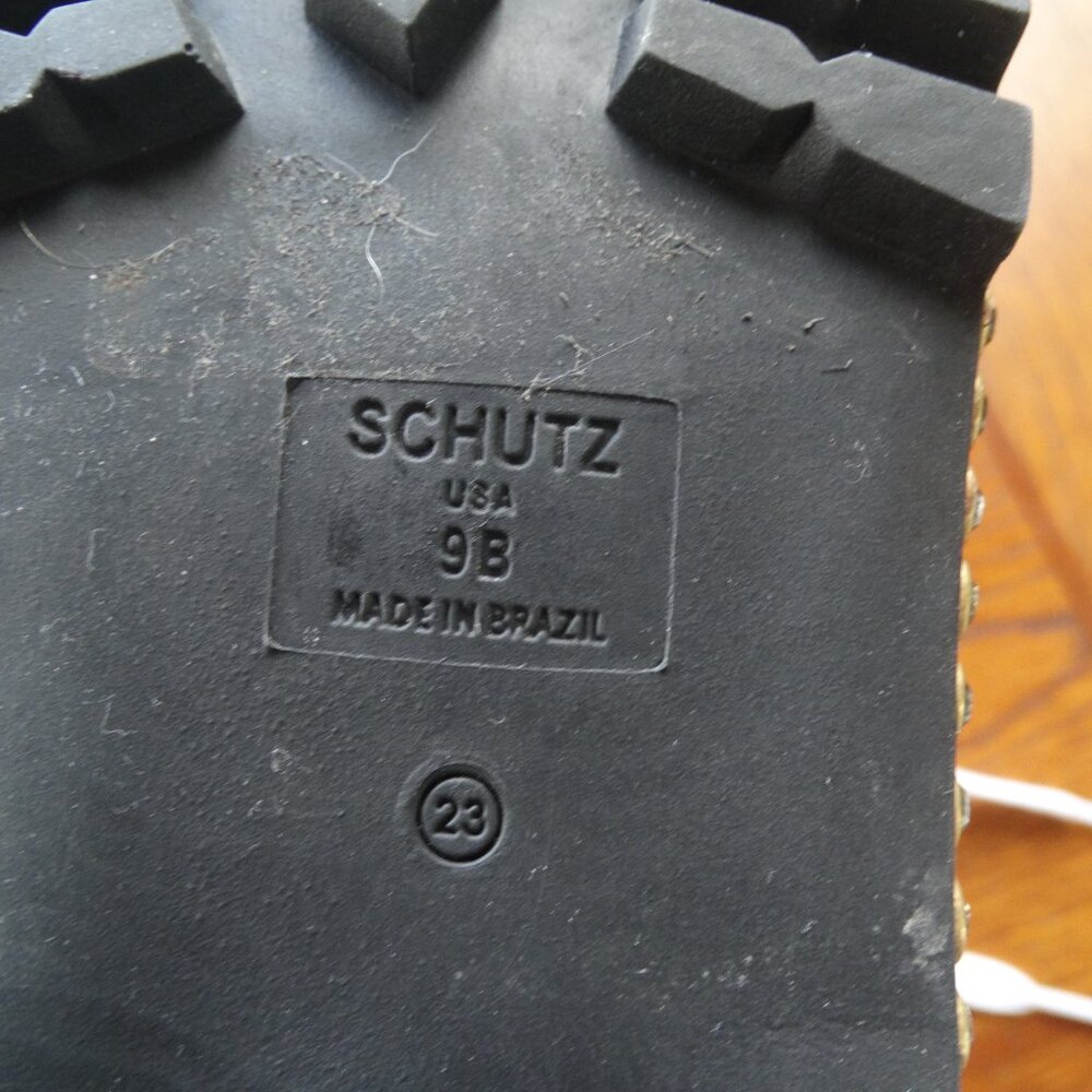 Schutz “Andorra” White Patent Leather Laced Up Combat Boots W/ Rhinestones US 9B - Picture 9 of 12